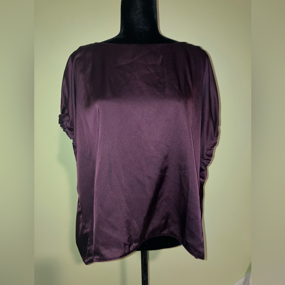 TISH COX Kloe blouse made in Texas violet purgundy purple S Small